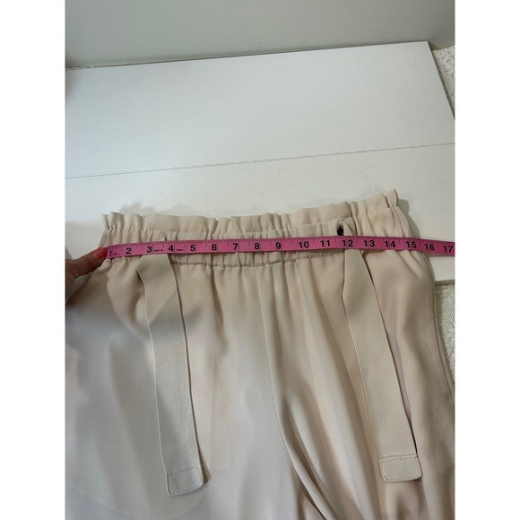 Vince Drapey Crèpe Wide Leg Pants Elastic Waist Pull on belted Women’s Large - Picture 11 of 12